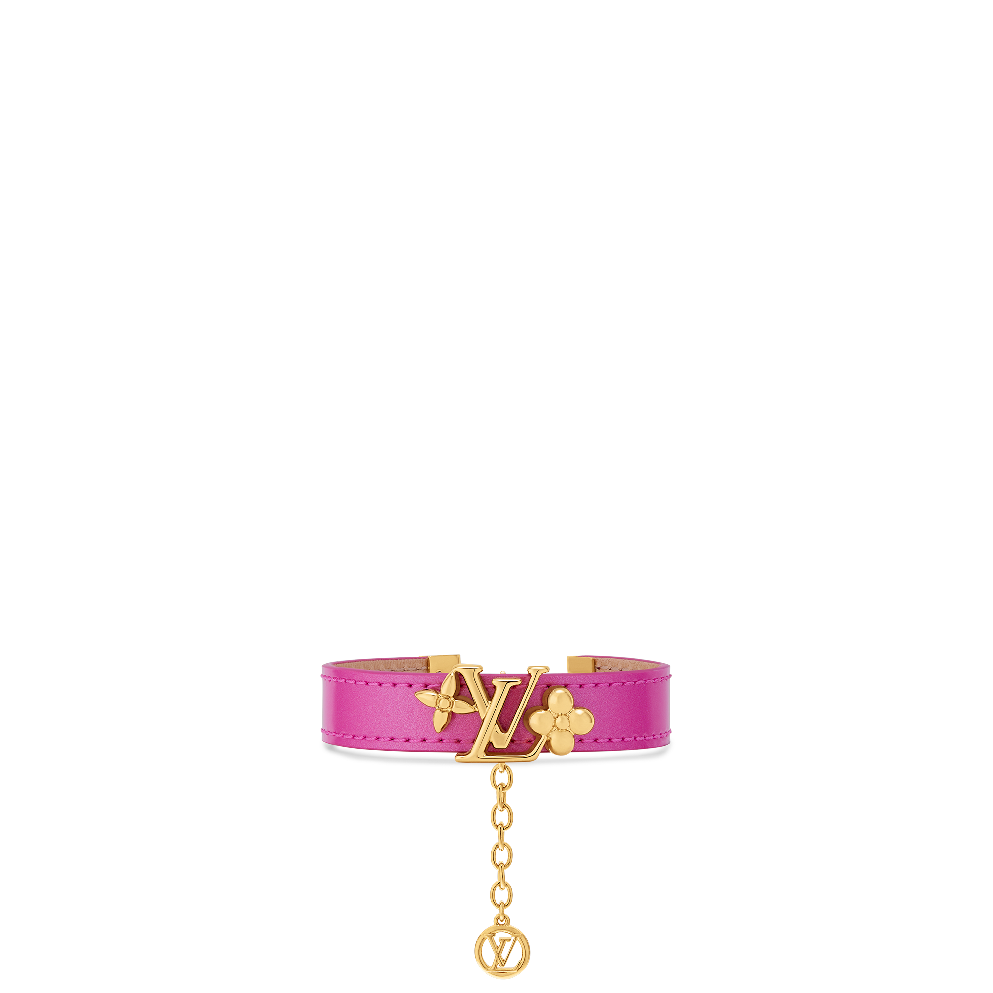 LOUIS VUITTON ピンク レザー ブレスレット LOUIS VUITTON ピンク レザーブレスレット